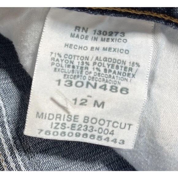 Riders By Lee Mid Rise Bootcut Jeans Women's Size 12 Blue Dark Wash 33x31 - Picture 4 of 6